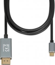 Kabel USB iBOX USB-C - DisplayPort 1.8 m Czarno-srebrny (ITVCDP4K)