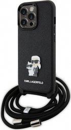  Karl Lagerfeld Etui Karl Lagerfeld KLHCP13LSAKCPSK Apple iPhone 13/13 Pro hardcase Crossbody Saffiano Metal Pin czarny/black