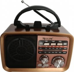 Radio RetroAudio Radio Vintage PRL FM akumulatorowe z Bluetooth USB kol.2 Złoty góra