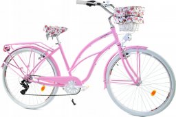  Dallas Bike Rower Dallas Cruiser 28" 7spd Lady Alu - różowy z białym, koszem i wyściółką