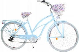  Dallas Bike Rower Dallas Cruiser 28" 7spd Lady Alu - niebieski z białym, koszem i wyściółką