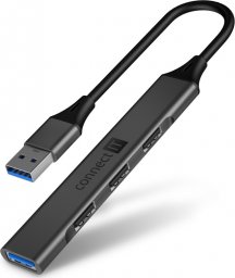 HUB USB Connect IT CONNECT IT USB-A hub, (1xUSB-A 3.0, 3xUSB-A 2.0), externí, antracitová