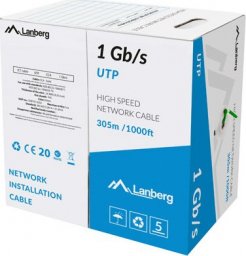 Lanberg Kabel LAN UTP 1GB/S 305M drut CCA zielony