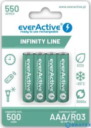  EverActive Akumulatory R03/AAA 550 mAH blister 4 szt. Infinity Line technologia ready to use
