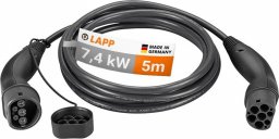 Kabel do ładowania samochodów LAPP Typu 2, do 7,4 kW, 5 m, czarny (5555934002)