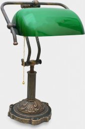 Lampa stołowa rzezbyzbrazu Lampa Gabinetowa Bankierska Vintage Dekor Szmaragdowa