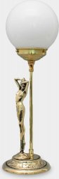 Lampa stołowa rzezbyzbrazu Lampa Art Deco z Figurą Kobiety Złota