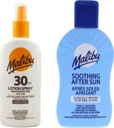Malibu Malibu SPF30 Wodoodporny Spray 200ml + Balsam Po Opalaniu 200ml