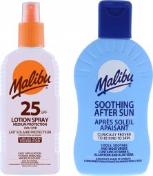 Malibu Malibu SPF25 Wodoodporny Spray 200ml + Balsam Po Opalaniu 200ml