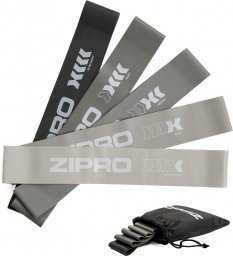  Zipro Mini Band Mini Band Latex różne poziomy oporu w zestawie szary 5 szt.