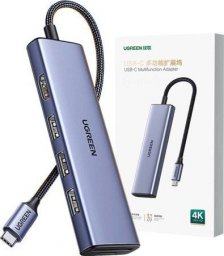 HUB USB Ugreen Adapter HUB UGREEN CM511 USB-C do HDMI, 3x USB-A 3.0, SD/TF