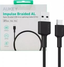 Kabel USB Aukey USB-A - USB-C 0.9 m Czarny (CB-CD30 BK)