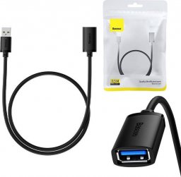 Kabel USB Baseus USB-A - USB-A 0.5 m Czarny (B00631103111-01)