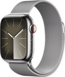 Smartwatch Apple Watch 9 GPS + Cellular 41mm Silver Stainless Steel Srebrny  (MRJ43QP/A)
