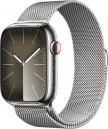 Smartwatch Apple Watch 9 GPS + Cellular 45mm Silver Stainless Steel Srebrny  (MRMQ3QP/A)