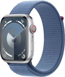 Smartwatch Apple Watch 9 GPS + Cellular 45mm Silver Alu Sport Loop Niebieski  (MRMJ3QP/A)