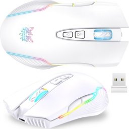Mysz Onikuma Mysz bezprzewodowa CW905 RGB biała