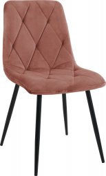  Fabryka Mebli Akord Welurowe krzesło tapicerowane pikowane SJ.3 Pudrowy Różowy