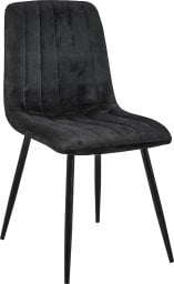  Fabryka Mebli Akord Welurowe krzesło tapicerowane pikowane SJ.9 Czarne