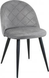  Fabryka Mebli Akord Welurowe krzesło tapicerowane pikowane SJ.077 Szare