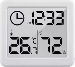  GreenBlue Termometr/higrometr z funkcjš zegara GB384W Biały