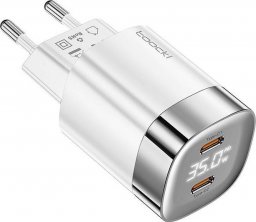 Ładowarka Toocki Ładowarka sieciowa Toocki 2x USB-C, GaN 35W (biała)