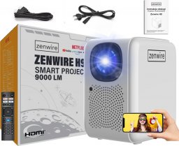 Projektor Zenwire Projektor Rzutnik Full HD 4K 12000lm 400 Ansi WiFi 2.4/5 GHz Miracast Aircast Linux SMART TV certyfikowany Netflix Autofocus Bluetooth 5.1 36-200" cali Zenwire H9