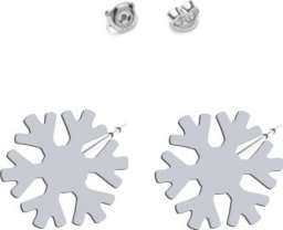  MEJK Jewellery Kolczyki Srebrne Śnieżynki Boże Narodzenie