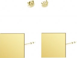 Radziszewska Jewellery Kolczyki Pozłacane z Kwadratami blaszka