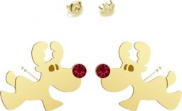 Radziszewska Jewellery Kolczyki Pozłacane Renifer Rudolf Boże Narodzenie