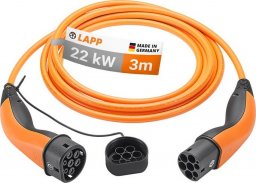 Kabel do ładowania samochodów LAPP Typu 2, do 22 kW, 3 m, pomarańczowy (5555934040)