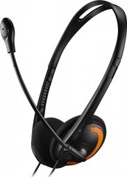 Słuchawki Canyon CANYON Słuchawki z mic. HS-01, PC, 1,8m, Czarno-Pomarańczowe