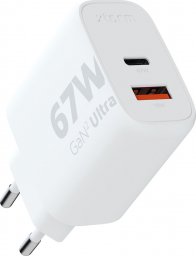 Ładowarka Xtorm Ładowarka cienna Ultra GaN2 67W USB-C PD,USB-A QC 3.0 Biała