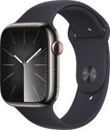 Smartwatch Apple Watch 9 GPS + Cellular 45mm Midnight Stainless Steel Sport S/M Granatowy  (MRMV3QP/A)