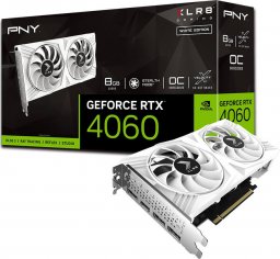 Karta graficzna PNY GeForce RTX 4060 XLR8 Verto DF OC White Edition 8GB GDDR6 (VCG40608DFWXPB1-O)