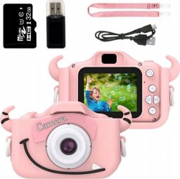 Aparat cyfrowy dla dzieci kamera gry + karta 32GB różowy 