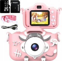 Aparat cyfrowy dla dzieci kamera Pirat 40Mpx + karta 32GB różowy 