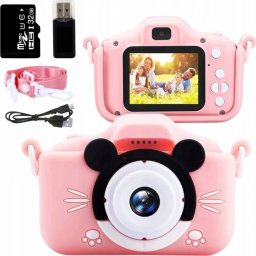 Aparat cyfrowy dla dzieci kamera 40Mpx +karta 32GB różowy 