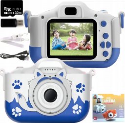 Aparat cyfrowy dla dzieci kamera zabawka 40Mpx + karta32GB niebieski 