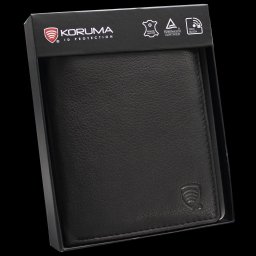 KORUMA Skórzany portfel antyRFID koloru czarnego - Koruma (SM-908GBL) Uniwersalny