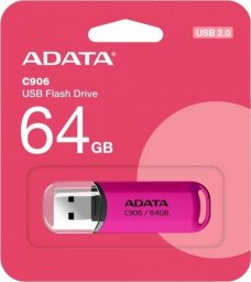 Pendrive ADATA Pendrive C906 64GB USB2.0 różowy
