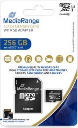 Karta MediaRange MEMORY MICRO SDXC 256GB UHS-1/W/ADAPTER MR946 MEDIARANGE