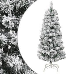 vidaXL Sztuczna choinka zawiasowa, ośnieżona, 120 cm