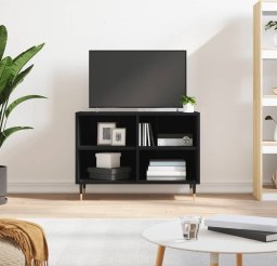  vidaXL Szafka pod TV, czarna, 69,5x30x50 cm, materiał drewnopochodny