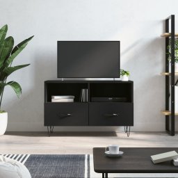  vidaXL Szafka pod TV, czarna, 80x36x50 cm, materiał drewnopochodny