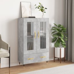 vidaXL Wysoka szafka, szarość betonu, 69,5x31x115 cm