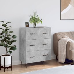 vidaXL Szafka, szarość betonu, 69,5x34x90 cm, materiał drewnopochodny
