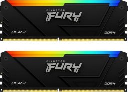 Pamięć Kingston Fury Beast RGB, DDR4, 32 GB, 2666MHz, CL16 (KF426C16BB12AK2/32)