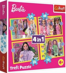  Trefl Puzzle 4w1 Wesoły świat Barbie TREFL