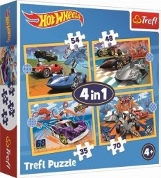  Trefl Puzzle 4w1 Pojazdy Hot Wheels TREFL
